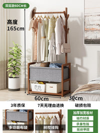 落地挂衣架现代简约家用卧室衣物收纳架实木多层组装置物架衣帽架