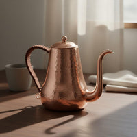 Hand Hammered Coffee Pot Handmade Pour-Over Coffee Kettle Braided Handle Kitchenware for Baristas