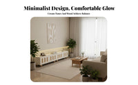Cream Contemporary TV Cabinet Handle-Less Design TV Cabinet with Storage Multi-Functional Modern Media Storage Console for Homeowners, Renters