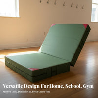 Foldable Folding Gymnastics Mat Multi-Purpose Thick Tumbling Mat Shock Absorbing Combat Arts Training Pad High-Density Foam for Gymnasts, Cheerleaders, Dance Studio, Home Gym, Workouts, School