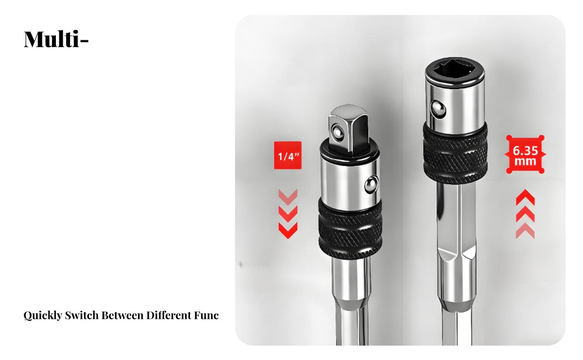 Screwdriver Bit Holder with Self Locking Mechanism Sturdy double Purpose Socket Adapter Wear Resistant Tool Accessory for Tight Confined Areas