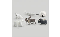 6 Pieces Arctic Animal Figures with igloos Miniature Arctic Animal Playset Educational Toy for Kids, Classroom