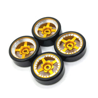 4 Pieces RC Car Slide Wheel Low Profile RC Wheel with Metal Hub Compatible for Hobbyists