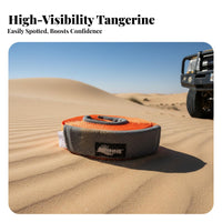 Reinforced Loops Winch Tree Saver Strap High-Strength Polyester Tree Saver Winch Strap Wear-Resistant Vehicle Tow Rope for Truck Owners, 4x4 Drivers, Emergency Responders, Winching, Overlanding, Sand, Snow