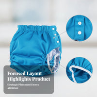 Adjustable Snaps Adult Cloth Diaper Soft Inner Lining Snap Diaper Pant