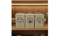 3 Pieces Coffee Can Vintage Style Tea Tin Square Kitchen Storage