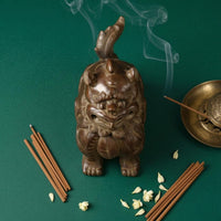 Incense Burner Brown Metal-Like Finish Mythical Creature ornament Small Decorative Censer