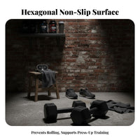 2 Pieces Non-Slip Grip Fixed Weight Dumbbell Ergonomic Handle Rubber Coated Hand Weight Versatile Workout Tool Rubber Hex Dumbbell Floor Friendly for Young People, Beginners, Women, Home, Strength Training
