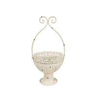Pedestal Planter Antique Metal Planter with Stand Pedestal Flower Pot Classic Wide Opening for Home Decorators, Garden, Patio
