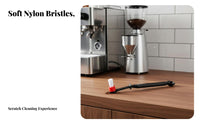 2-in-1 Design Espresso Machine Cleaning Brush Double-Use Coffee Machine Cleaning Brush Sturdy Nylon Bristles for Baristas, Cafe