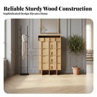 Entryway Console Cabinet Multifunctional Wooden Multi-Drawer Cabinet Sturdy Construction Wooden Credenza with Drawers for Homeowners, Hallway, Kitchen
