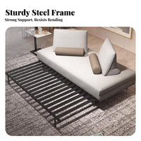 Foldable Design Fold-extendable Metal Frame Bed two-in-singleUse Sleeper Sofa Space-Saving transformable Couch Double Person Capacity for Apartment Dwellers, Students, Homeowners, Living Room, Bedroom