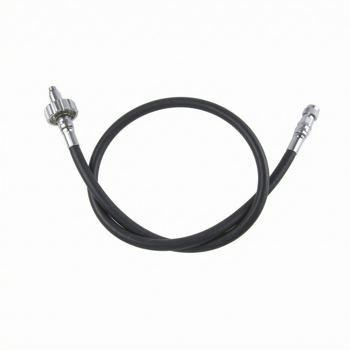 Knurled Coupling Regulator Maintenance Hose Metal Fittings Flexible Black Regulator Hose Threaded Tip