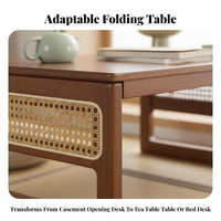 Foldable Folding Floor Desk Space-Saving Folding Lap Desk adaptable Low Table No Assembly Required for Dorm Residents, Home Workers, Bay sill, Small areas, Bedroom, Living Room