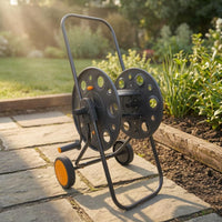 Metal Hose Reel Cart Two Wheels Hose Storage Reel Cart Watering Use for Car Washing