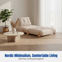 Folding Sectional Sofa Bed, Sturdy Wood Frame, Convertible, Cream Minimalist, Space-Saving, Living Room