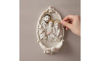 Christian Holy Family Wall Plaque Gold-Toned Holy Family Wall Plaque with Keyhole Hanger Lightweight Decor Sturdy for Entryway
