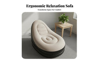 2 Pieces Comfortable Blow-up Lazy Sofa Quick Inflation Portable Inflatable Couch Easy to Clean Flocked Inflatable Armchair Long-Lasting for Office Workers, Travelers, Outdoor, Camping, Bedroom, College Dorms