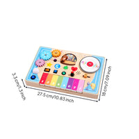Wooden Busy Board Featuring a Piano Interactive DJ Busy Board Educational for Kids, Travel