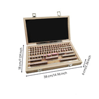Accurate Gauge Block Set with Wooden Case Workshop-Grade Precision Gauge Block Set Rectangular Tooling Corrosion-Resistant for Inspection Rooms
