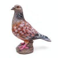 Feather Texture Turtledove Garden Statue Painted Eyes Resin Bird Statue Molded Base Bird Garden Ornament Standing for Courtyard, Landscape