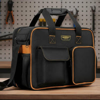 Large Capacity Electrician Tool Bag Thickened Canvas Tool Bag Multi-Pocket Storage Heavy Duty for Electricians, Technicians, Workshop, Job Site