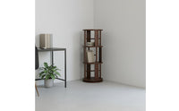 360 Degree Bookcase Solid Wood 360 Degree Book Shelf Revolving Storage Rack Space Saving Floor Standing Book Rack Stable Base
