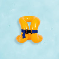Bright Yellow Inflatable Swim Vest Waist Strap Swim Vest Buckle Swimming Aid Padded