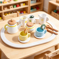 12 Pieces Pretend Tea Party Set Toy Tea Set Smooth Edges Child Plaything for Nursery School