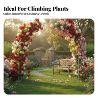Stable Frame Flower Arch Trellis Long-Lasting Wrought Iron Garden Arbor Weather Resistant Metal Garden Arch Easy Assembly for Gardeners, Homeowners, Event Planners, Backyard, Yard, Patio, Lawn