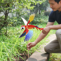 Parrot Wind Pastoral Theme Colorful Parrot Whirligig Pivoting for Balcony