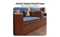 4 Pieces Wooden Sofa Set with Storage Modern Chinese design Upholstered Sofa and Loveseat Set All-Season Use Living Room Furnishings for Families, Home