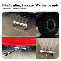 Swivel Caster Wheels 4-Nozzle Car Chassis Washer Two-in-One Function Rolling Undercarriage Cleaner Quick Connect for Vehicle Owners, Patio