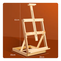 Large Work Surface Foldable Table Easel Beech Wood Desktop Sketching Easel Table Top Art Designed for Children, Beginners