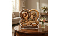 Anniversary Plaque with Base Timeless Heart Plaque with Base High-Gloss Decor for Couples, Wedding, Mantel, Shelf