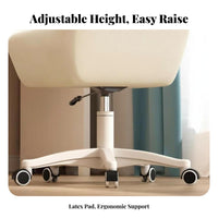 Height Adjustable Upholstered rotate Armchair Ergonomic Design Cat Ear Computer Chair Cute Aesthetic Home Seating fluid Rolling Casters for gaming enthusiasts, Students, Remote Workers, Bedroom, Dorm Room, Makeup Vanity, leisure corner