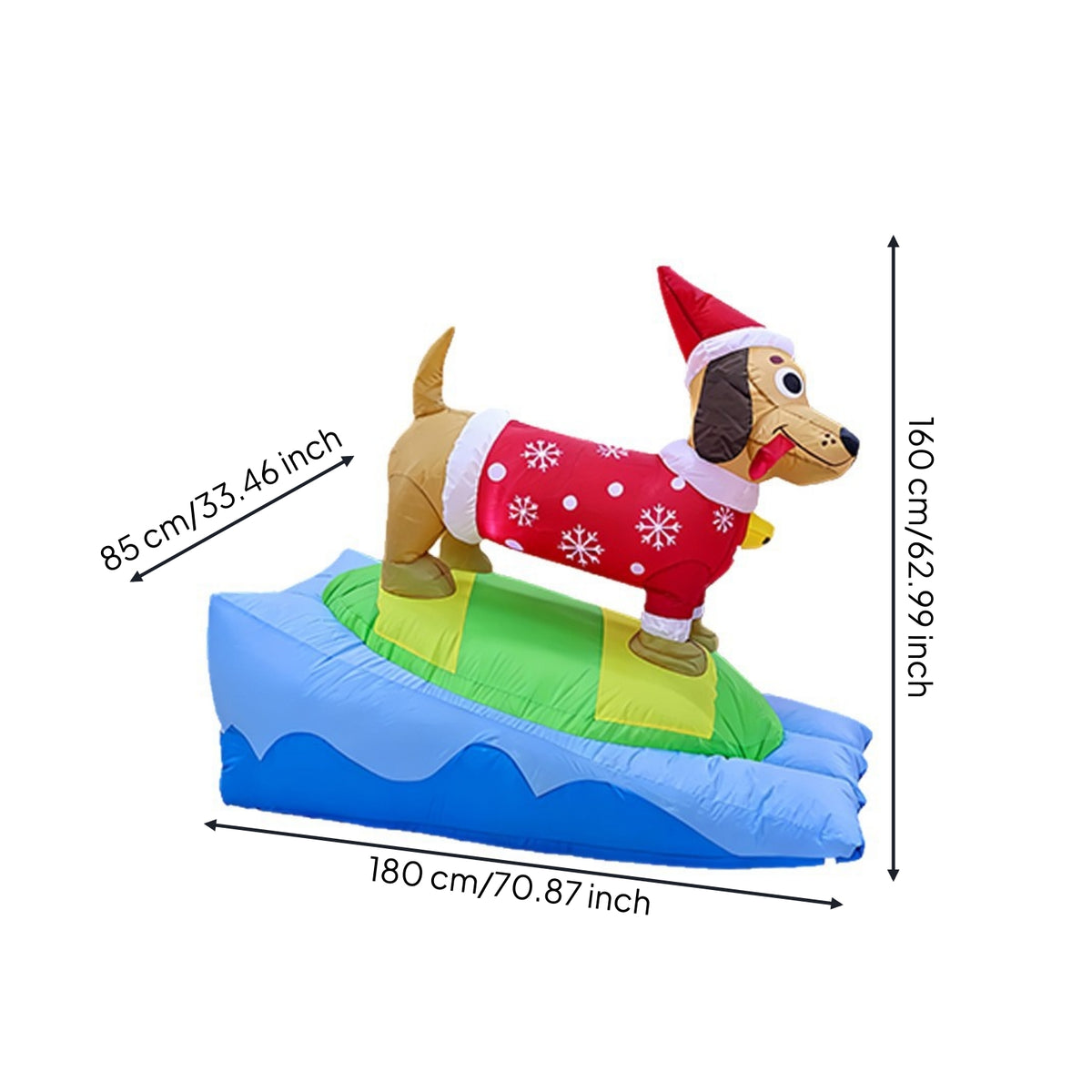 Christmas Inflatable Dachshund Lighted Inflatable Dachshund Festive Yard Decoration for Homeowners, Families