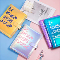 PU Leather Cover 100 Envelope Savings Program Binder 3 Savings Challenges 100 Envelope Savings Program Book Reusable Trackers Money Stuffing Binder Buckle