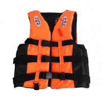 High-Visibility Adult Life Jacket Vest Sleeveless Padded Flotation Vest Black Trim Adjustable Life Jacket Ergonomic Design for Adults, Boating, Swimming, Drifting, Surfing