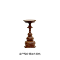 觅屿 实木烛台法式复古高级感轻奢风装饰蜡烛台浪漫餐桌边柜摆件