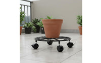 Rolling Plant Stand Wheeled Metal Pot Trolley Floor Protection Home Decor for Indoor