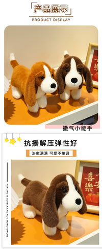 Realistic Plush Dachshund Dog Toy, Cute Puppy Figurine, Birthday Gift