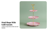 3-Tier Fruit Plate Light Luxury Design 3 Level Food Stand Nordic Design Dessert Stand Tray for Living Room, Party, Wedding