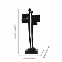 Intertwined Lovers Sculpture Rustic Elegance Style Abstract Couple Sculpture Artistic Ornament Couple Statue for Office