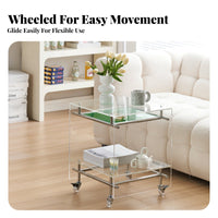 Multi-Tier Rolling Trolley Transparent Design 2-Tier Rolling Trolley Vintage