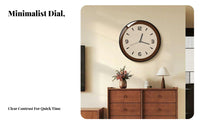 Retro Wall Clock Quiet Mechanism Vintage Decor Wall Clock Non-Ticking Retro Design Timepiece for Living Room, Bedroom, Office