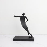 Tabletop Sculpture Black Metal Abstract Sculpture Human-Influenced Figurine Ornament