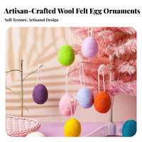 2 Pieces Textile Easter Egg Ornament DIY Craft Hanging Wool Textile Egg Handmade for Crafters, Tiered Tray Display, Classroom, Garden