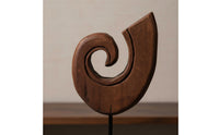 Rustic Minimalist Sculpture Hand-Finished Details Meditative Table Statue Elegant Design Abstract Sculpture for Guesthouse, Hotel Reception Area
