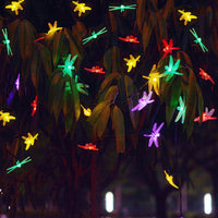 Solar LED Dragonfly String Lights Outdoor Decorative Christmas Garden Landscape Lighting